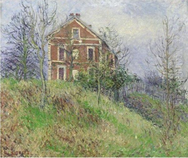 La Maison Rouge A Port Marly Oil Painting by Gustave Loiseau