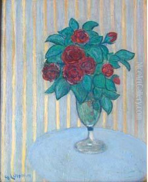 Bouquet De Roses Oil Painting by Gustave Loiseau