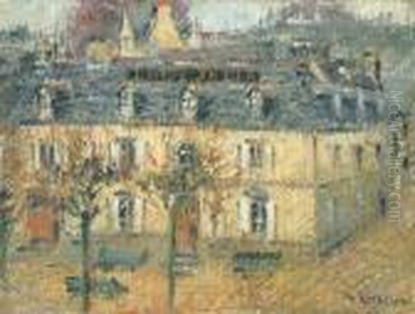 L'hotel Julia A Pont-aven Oil Painting by Gustave Loiseau