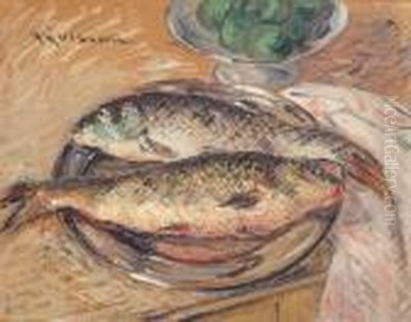 Poissons Oil Painting by Gustave Loiseau