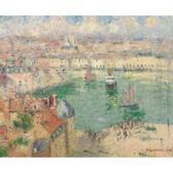 Le Port De Dieppe Oil Painting by Gustave Loiseau