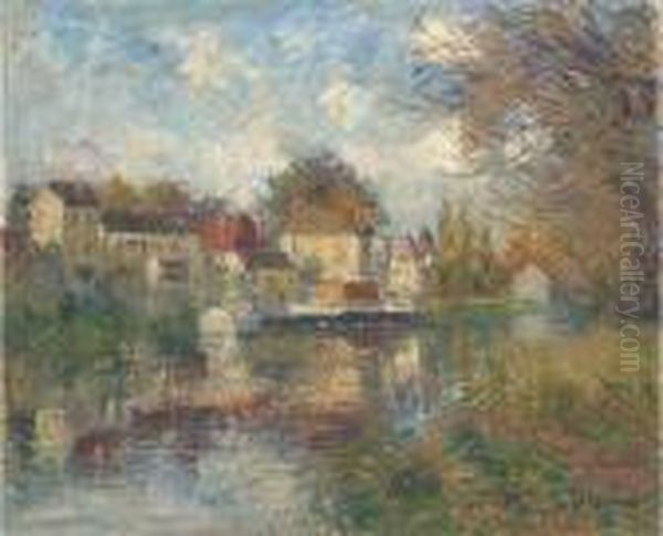 Le Loing A Moret Oil Painting by Gustave Loiseau