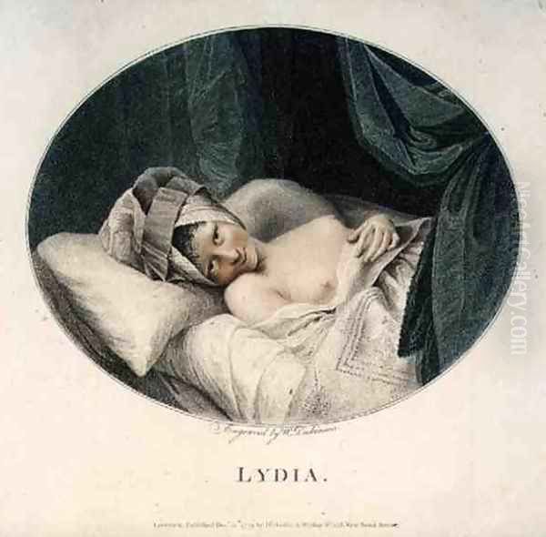 Lydia, engraved by William Dickinson 1746-1823, pub. by Dickinson and Watson, 1779 Oil Painting by Rev. Matthew William Peters