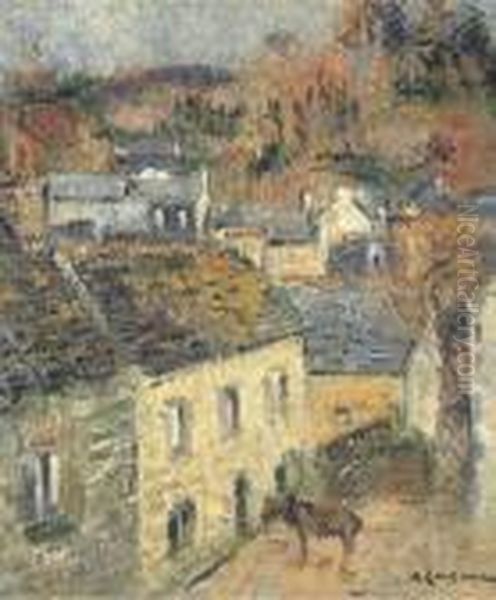 Maisons A Pont-aven (finistere), L'auberge Oil Painting by Gustave Loiseau