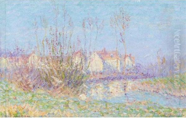 Maisons Au Bord De La Riviere Oil Painting by Gustave Loiseau