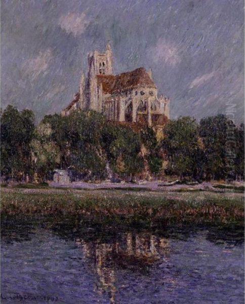 La Cathedrale D'auxerre Oil Painting by Gustave Loiseau