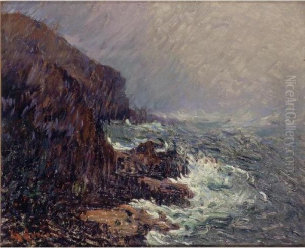 Falaises En Normandie Oil Painting by Gustave Loiseau