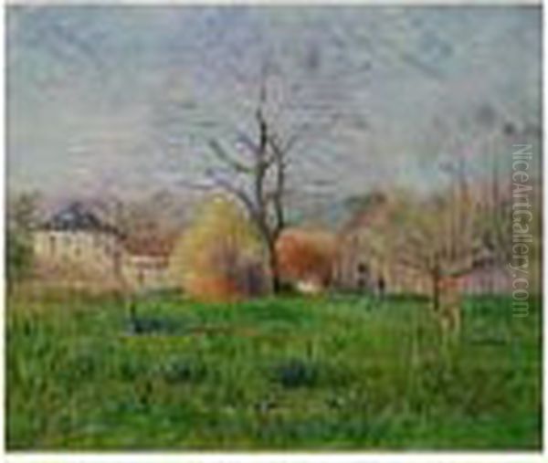 Prairie A L'entree D'un Village Oil Painting by Gustave Loiseau