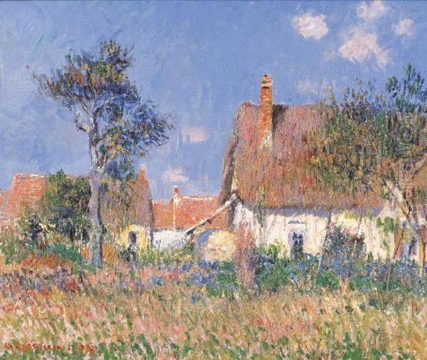 Chaumieres En Normandie Oil Painting by Gustave Loiseau