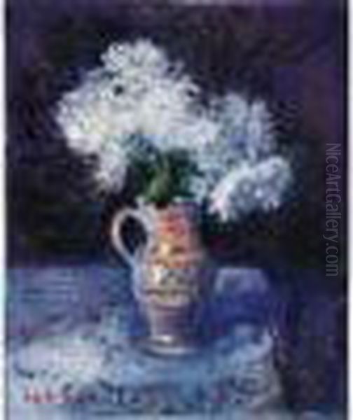 Vers 1899 Nature Morte Aux Chrysanthemes Oil Painting by Gustave Loiseau