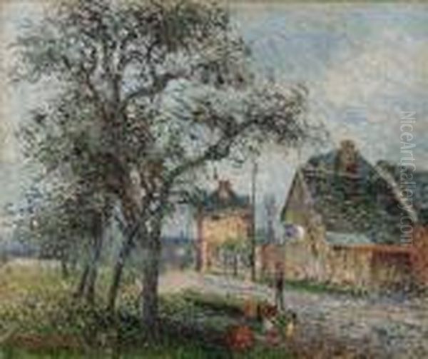 La Route De Louviers En Hiver Oil Painting by Gustave Loiseau