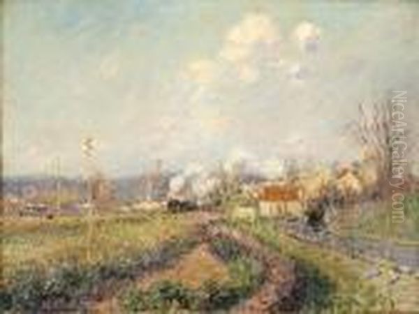 Paysage Saint-ouen-l'aumne (landscape At Saint-ouen-l'aumne) Oil Painting by Gustave Loiseau