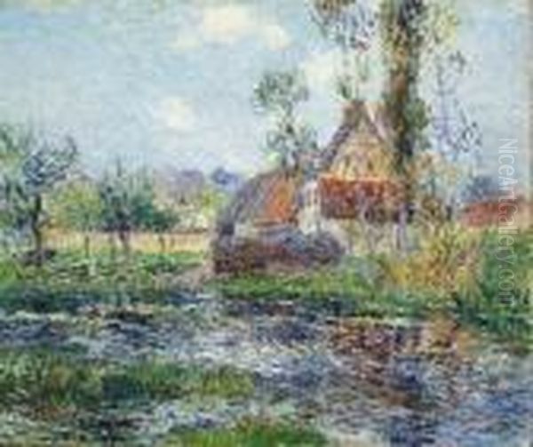 Hendreville Sur L'eure (hendreville On The Eure) Oil Painting by Gustave Loiseau