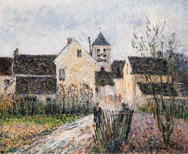 Entre Du Village D'osny Prs De Pontoise (entrance Of The Village Ofosny Near Pontoise) Oil Painting by Gustave Loiseau