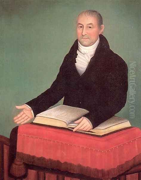 Reverend Jonas Coe 1820 Oil Painting by Ammi Phillips