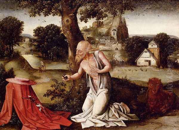 Landscape With The Penitent Saint Jerome Oil Painting by Joachim Patenier (Patinir)