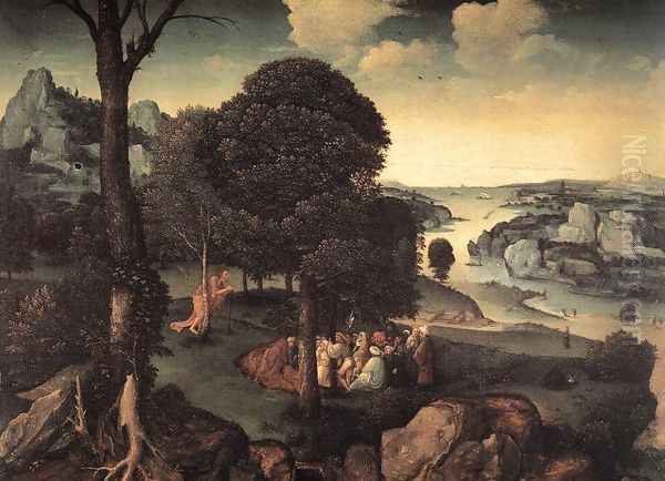 Landscape with St John the Baptist Preaching Oil Painting by Joachim Patenier (Patinir)