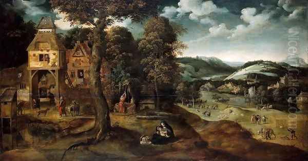 Landscape with the Flight into Egypt 2 Oil Painting by Joachim Patenier (Patinir)