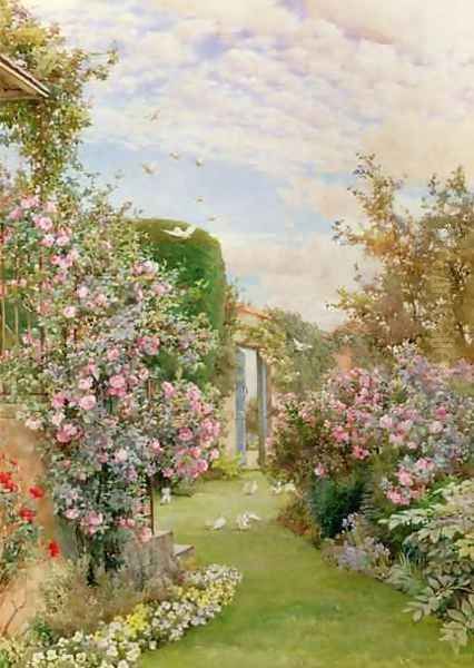 China Roses, Broadway Oil Painting by Alfred Parsons