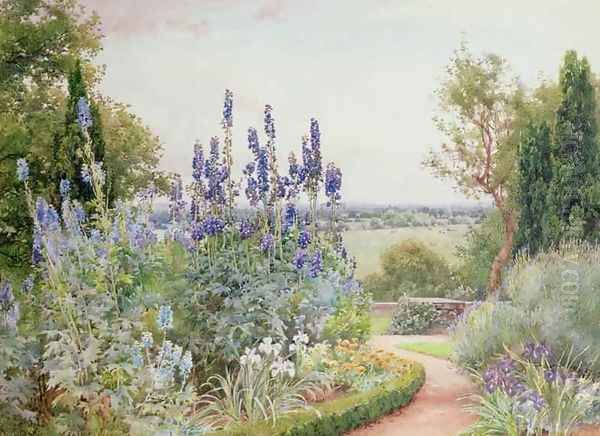 A Garden Near the Thames Oil Painting by Alfred Parsons