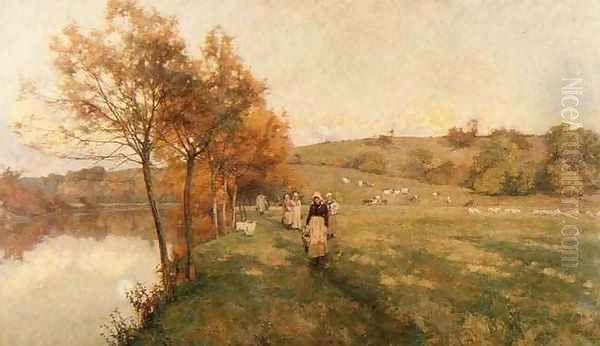 Meadows by the Avon Oil Painting by Alfred Parsons