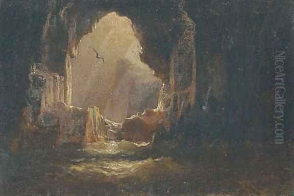 At the mouth of the cave Oil Painting by Alfred Parsons