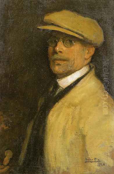 Autorretrato Oil Painting by Cecillio Pla Y Gallardo