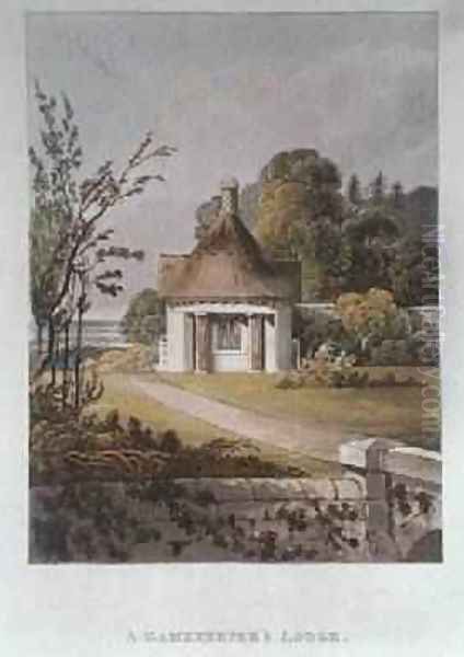 A Gamekeepers Lodge, from Hints On Ornamental Gardening, 1822 Oil Painting by John Buonarotti Papworth