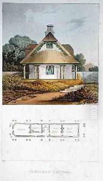 Stewards Cottage, from Ackermanns Repository of Arts, published 1818 Oil Painting by John Buonarotti Papworth