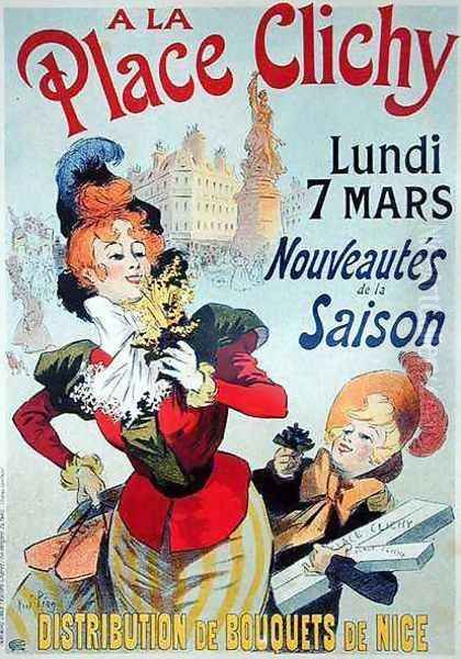 Reproduction of a poster advertising the shop A La Place Clichy, 1898 Oil Painting by Rene Pean