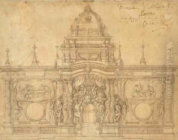 A design for a tabernacle for the Chapel of The Blessed Sacrament in the Cathedral at Toulon Oil Painting by Pierre Puget