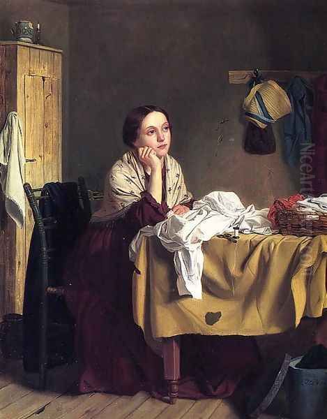 The Song of the Shirt Oil Painting by John Thomas Peele