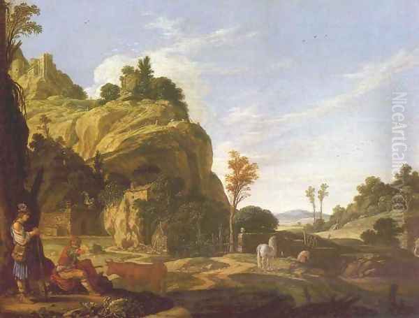 Landscape with Mercury and Battus 1618 Oil Painting by Jacob Pynas