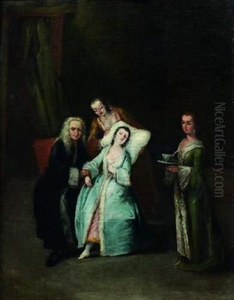 La Visite Du Medecin Oil Painting by Pietro Longhi