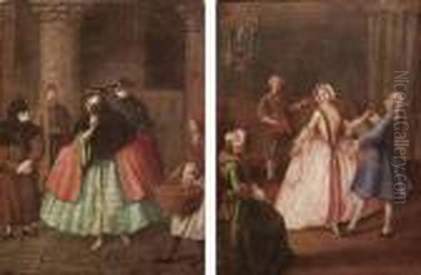 La Lezione Di Ballo Oil Painting by Pietro Longhi