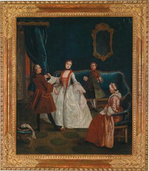 Lezione Di Ballo Oil Painting by Pietro Longhi