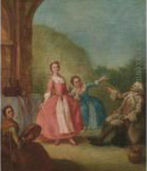 La Danza In Villa Oil Painting by Pietro Longhi