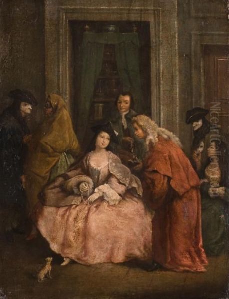 Fasching In Venedig Oil Painting by Pietro Longhi