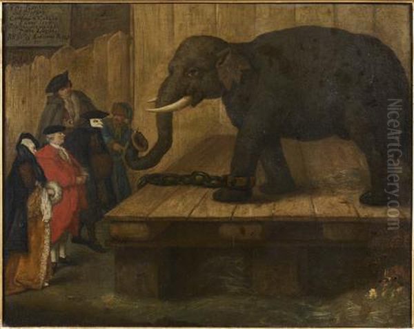 L'elephant Oil Painting by Pietro Longhi