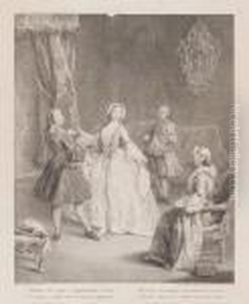 Dansande Par (mentre La Vagga E Leggiadretta Oil Painting by Pietro Longhi