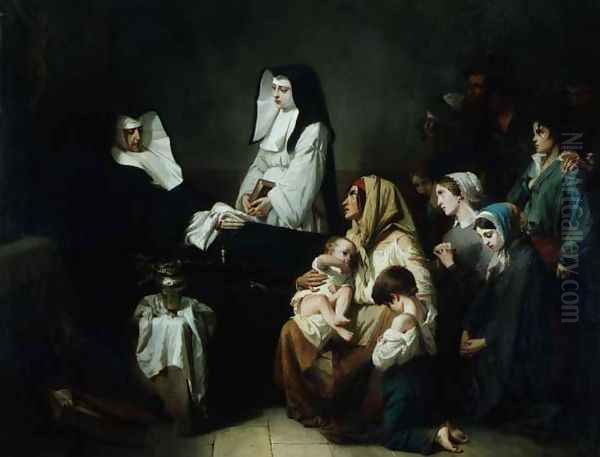 Death of a Sister of Charity, 1850 Oil Painting by Isidore Alexandre Augustin Pils