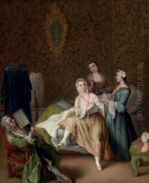 Il Risveglio Della Dama Oil Painting by Pietro Longhi