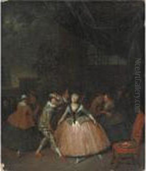 Scena Di Interno Veneziano Oil Painting by Pietro Longhi