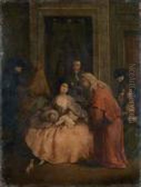 La Visita Alla Gentildonna Oil Painting by Pietro Longhi