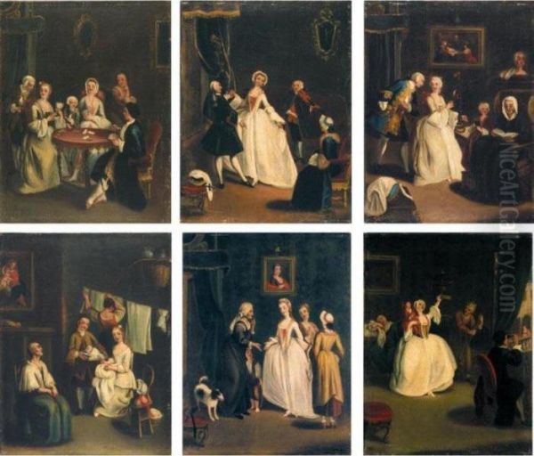 Scene Di Vita Veneziana Oil Painting by Pietro Longhi