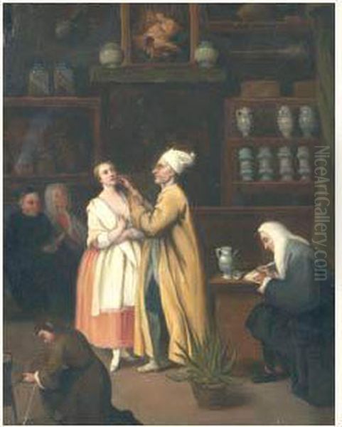 La Visite Chez Le Dentiste Oil Painting by Pietro Longhi