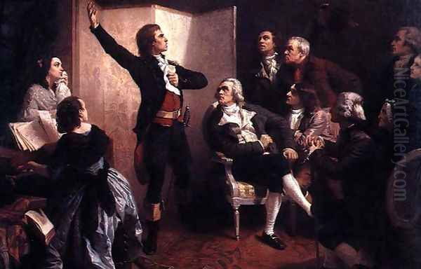 Rouget de Lisle 1760-1836 singing the Marseillaise at the home of Dietrich, Mayor of Strasbourg, April 1792 Oil Painting by Isidore Alexandre Augustin Pils