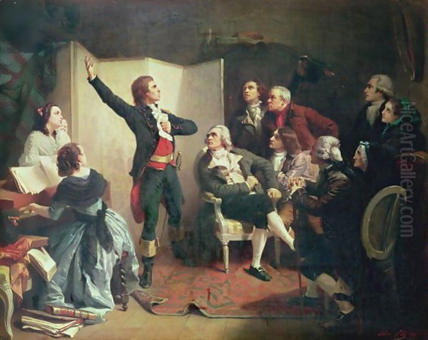 Rouget de Lisle 1760-1836 singing the Marseillaise at the home of Dietrich, Mayor of Strasbourg, 26th April 1792 Oil Painting by Isidore Alexandre Augustin Pils