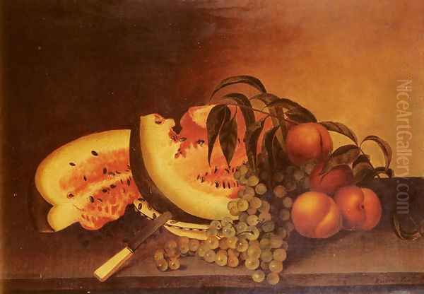 Still Life With Watermelon Oil Painting by Rubens Peale