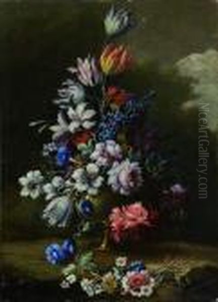 Vaso Con Fiori Oil Painting by Gasparo Lopez